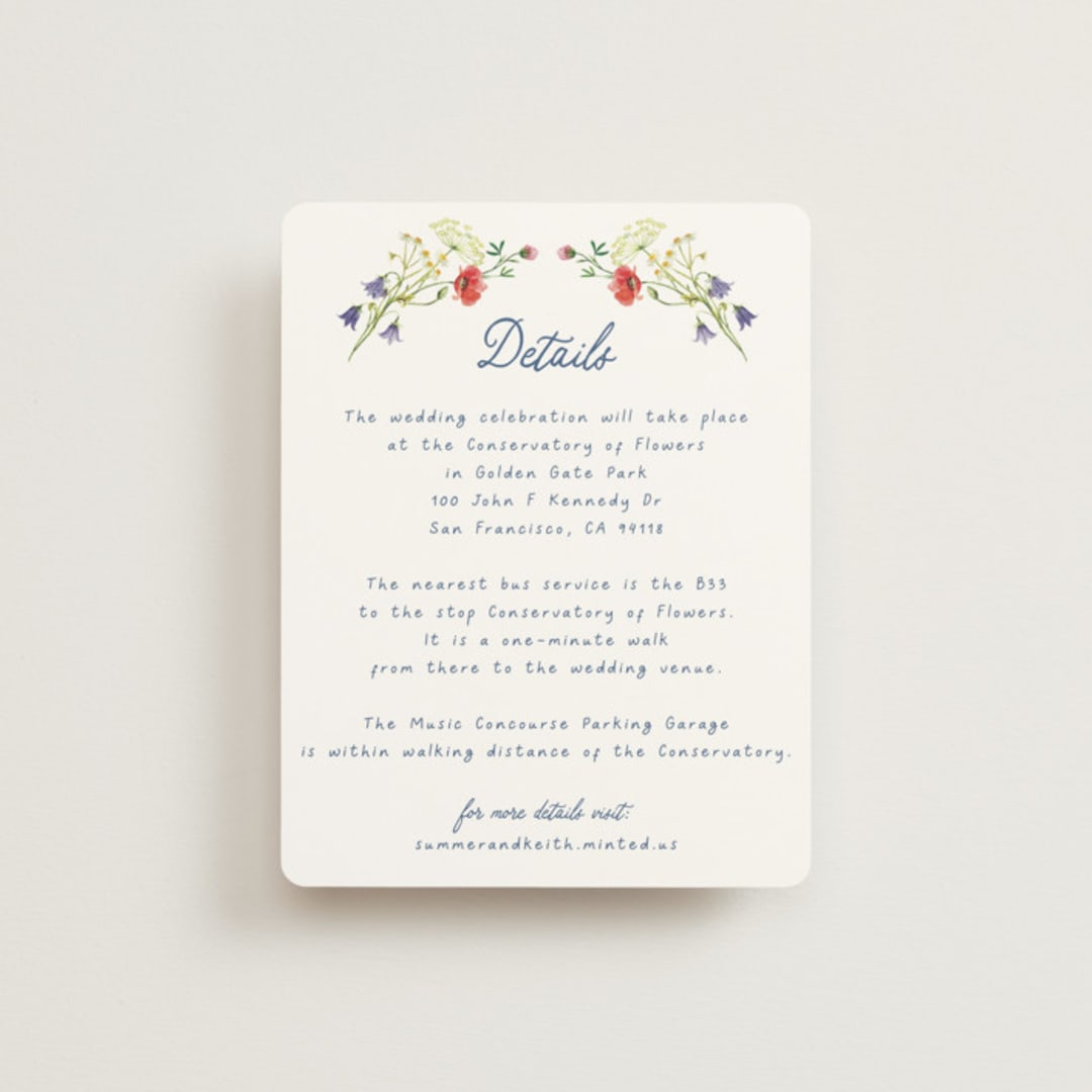 "Wildflower Romance" - Direction Cards in Ivory by frau brandt - Front