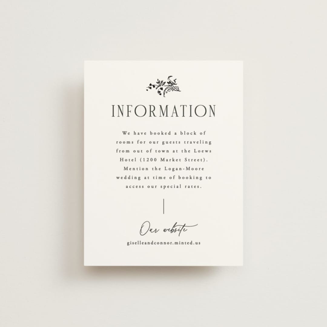 "Quintessential" - Direction Cards in Cotton by Everett Paper Goods - Front