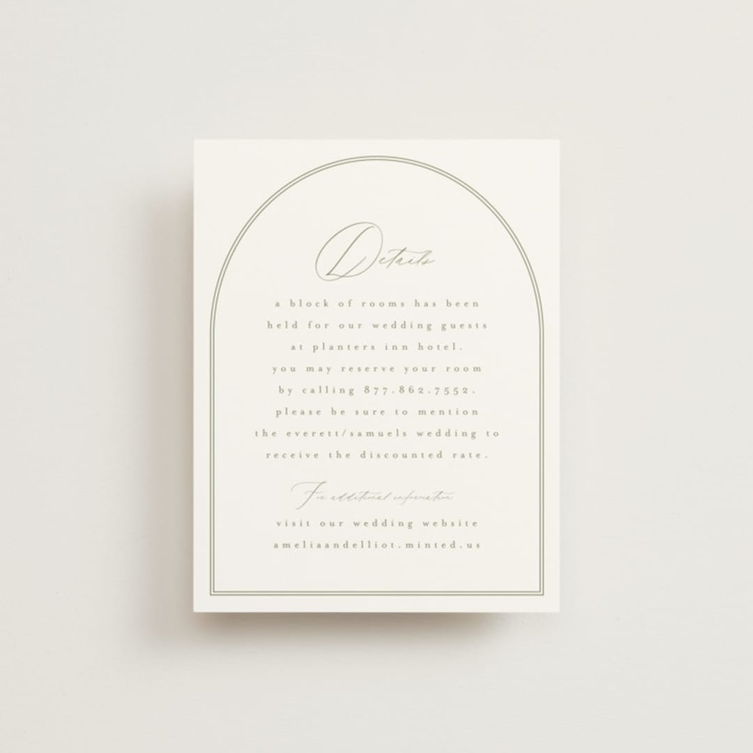 "Amelia" - Direction Cards in Olive by Kristie Kern - Front