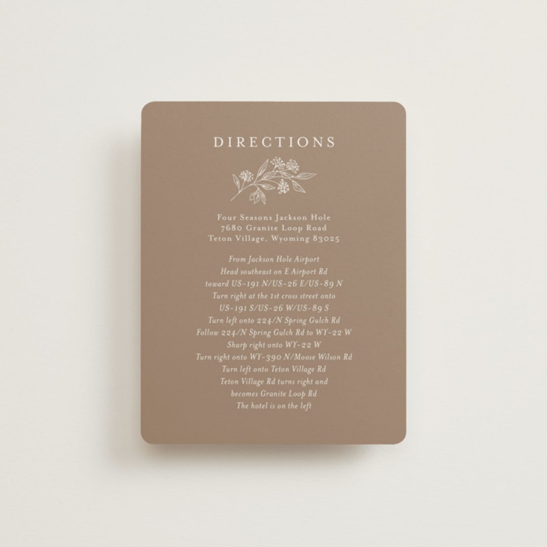"Monogrammed" - Direction Cards in Taupe by Chris Griffith - Front