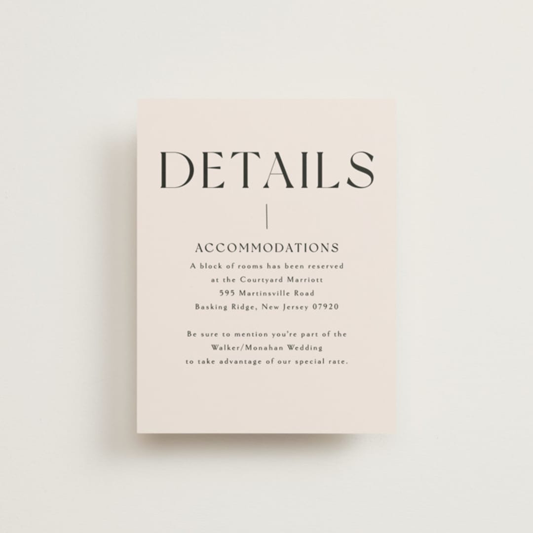 "Genevieve" - Direction Cards in Cream by Sandra Picco Design - Front