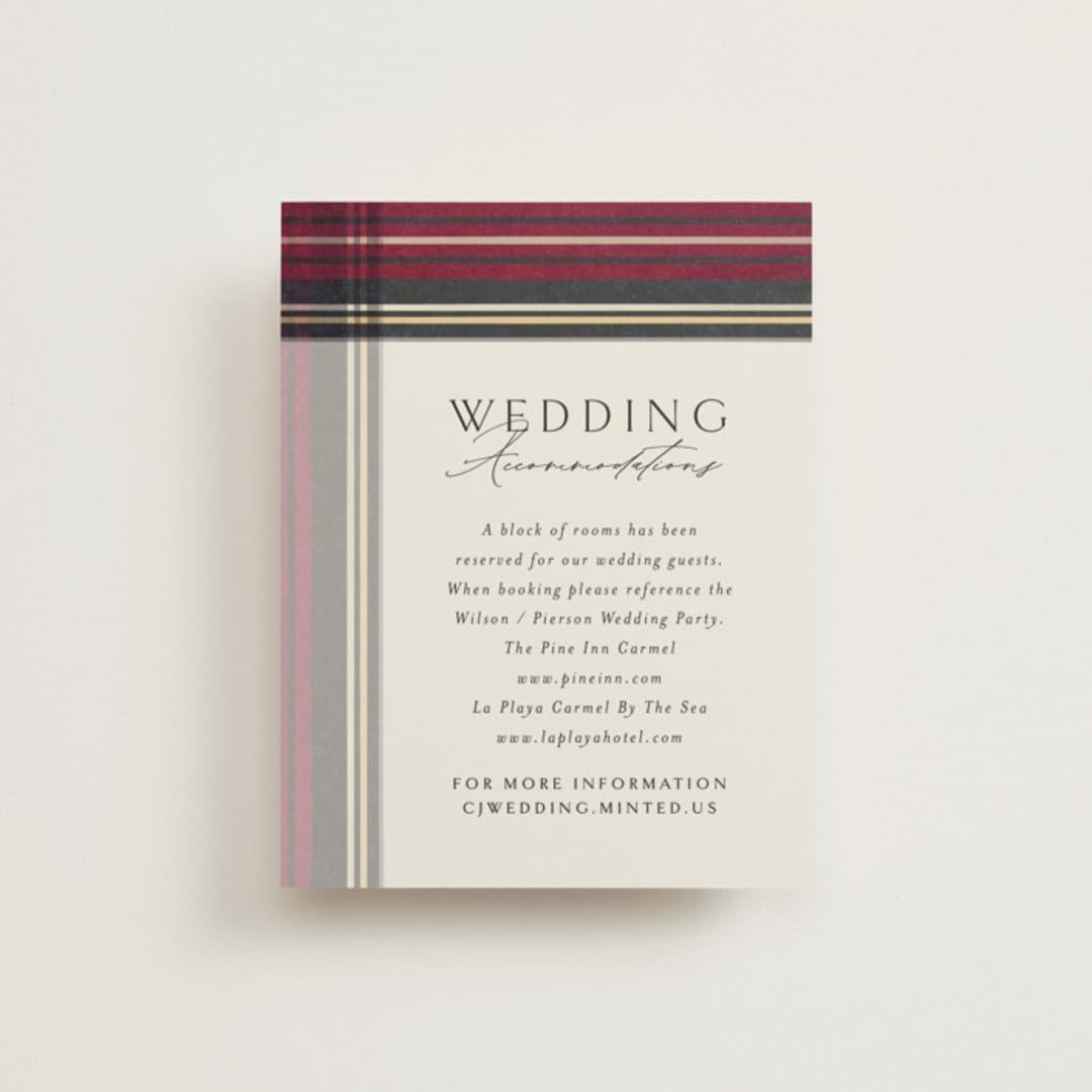 "Holiday Tartan" - Direction Cards in Cranberry by Erin Deegan - Front