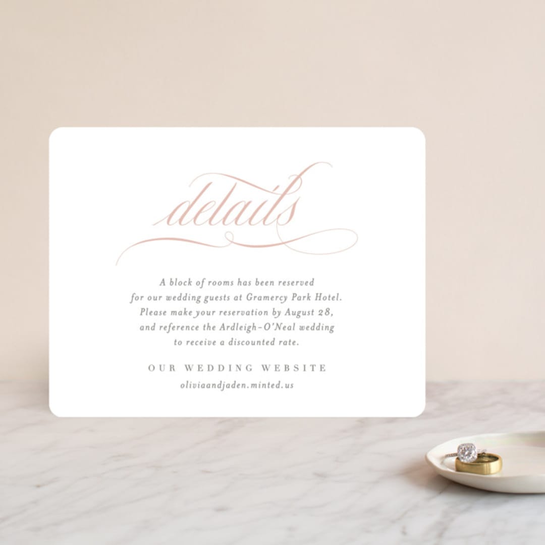 "Gramercy" - Direction Cards in Blush by Kristie Kern - Front