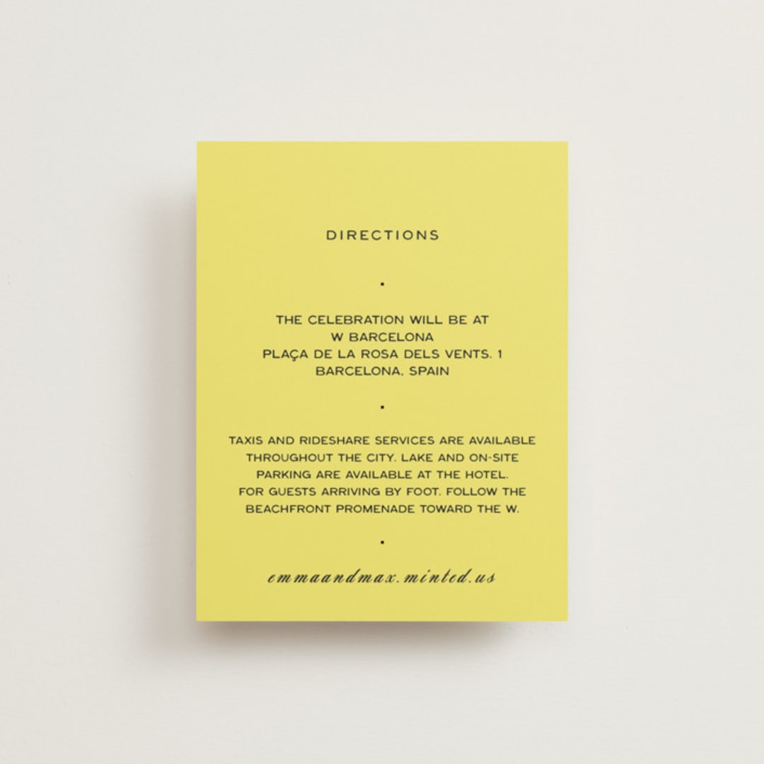"In Lights" - Direction Cards in Lemon by Ani Somi - Front