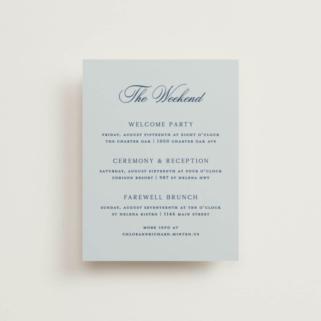 "Landscape Script" - Direction Cards in Sky by Kelly Schmidt - Front