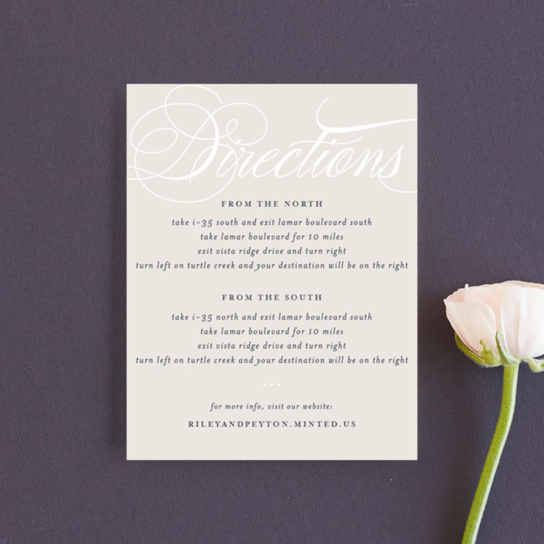"Fresh Monogram" - Direction Cards in Latte by Lauren Chism - Front