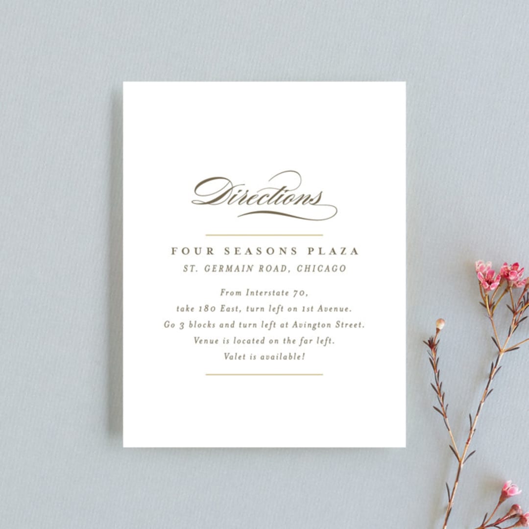 "Valencay" - Direction Cards in Silk by chocomocacino - Front
