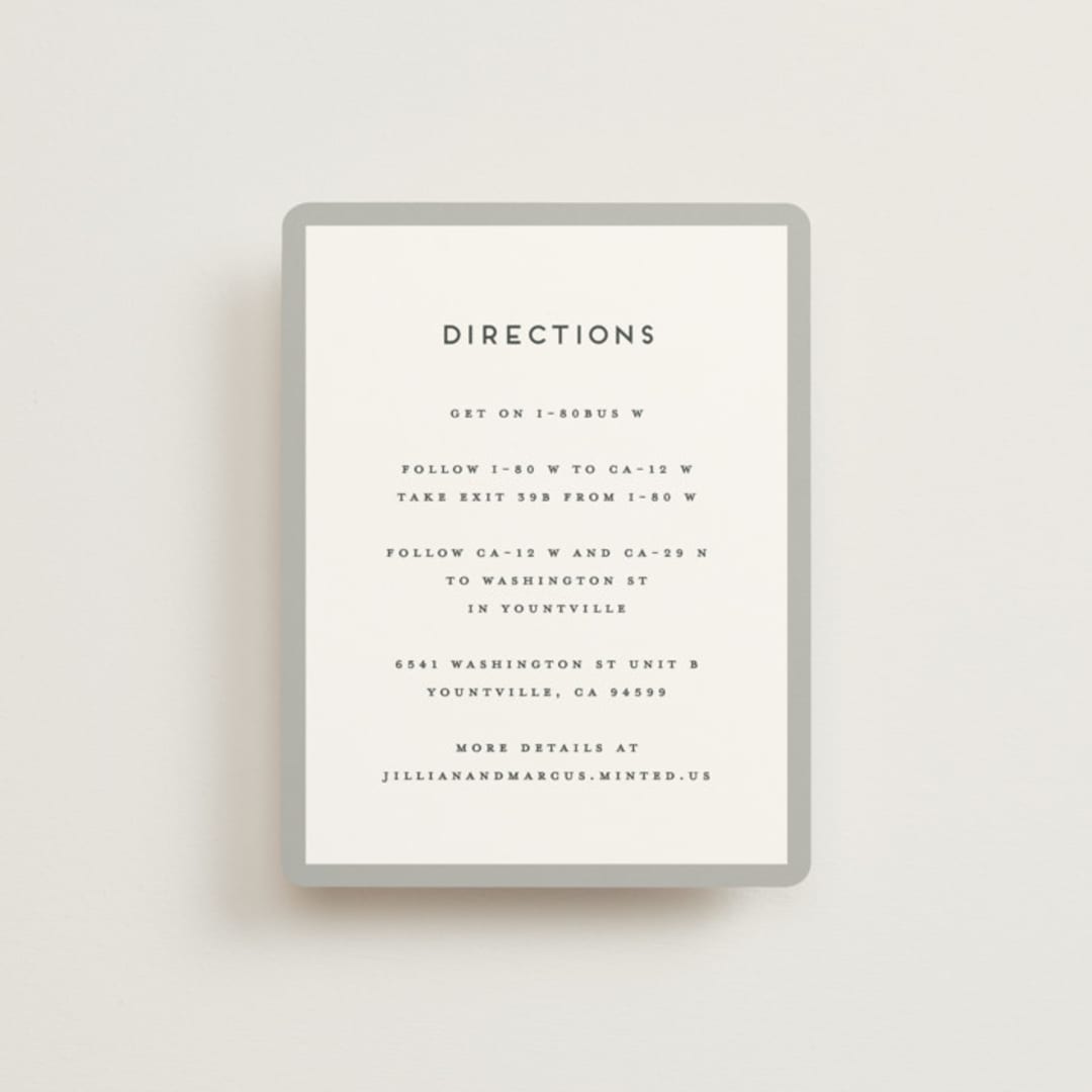 "Picturesque" - Direction Cards in Linen by Christie Garcia - Front