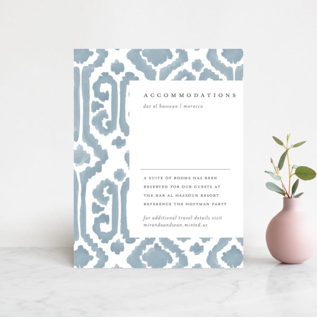 "Painted Ikat" - Direction Cards in Frost by Liz Conley - Front