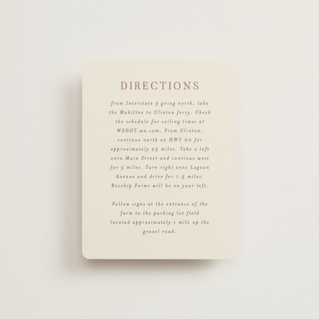 "Into the Forest" - Direction Cards in Cream by Alethea and Ruth - Front