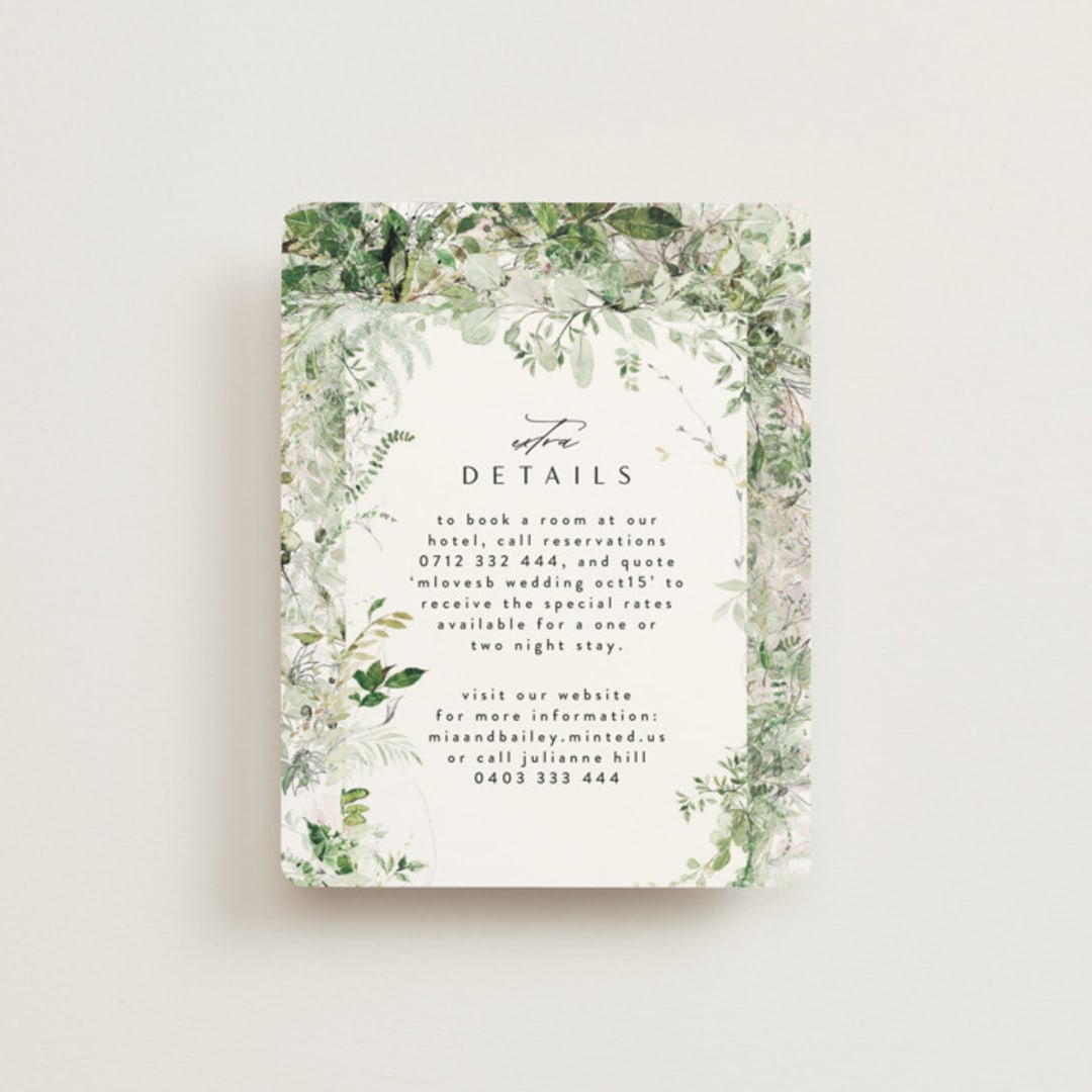 "Lush Greenery" - Direction Cards in Fresh Green by Phrosné Barwood - Front
