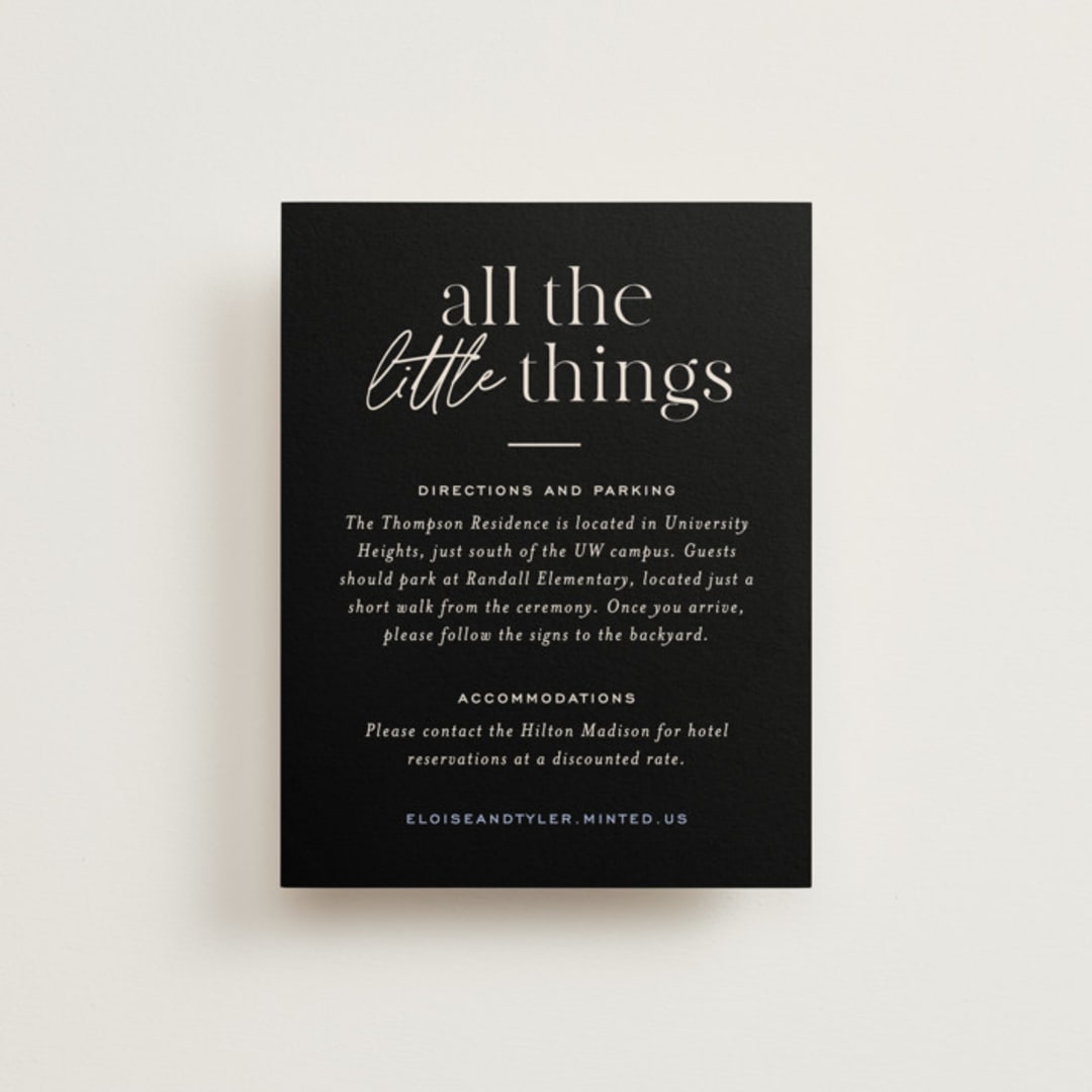 "Little party big love" - Direction Cards in Noir by Jessica Corliss - Front