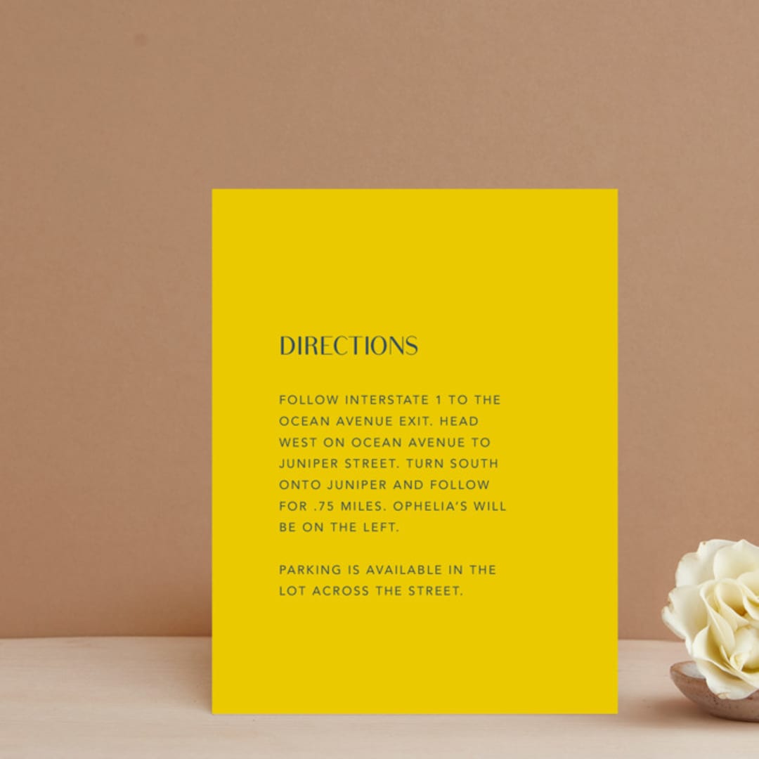 "Ophelia" - Direction Cards in Golden by Mere Paper - Front