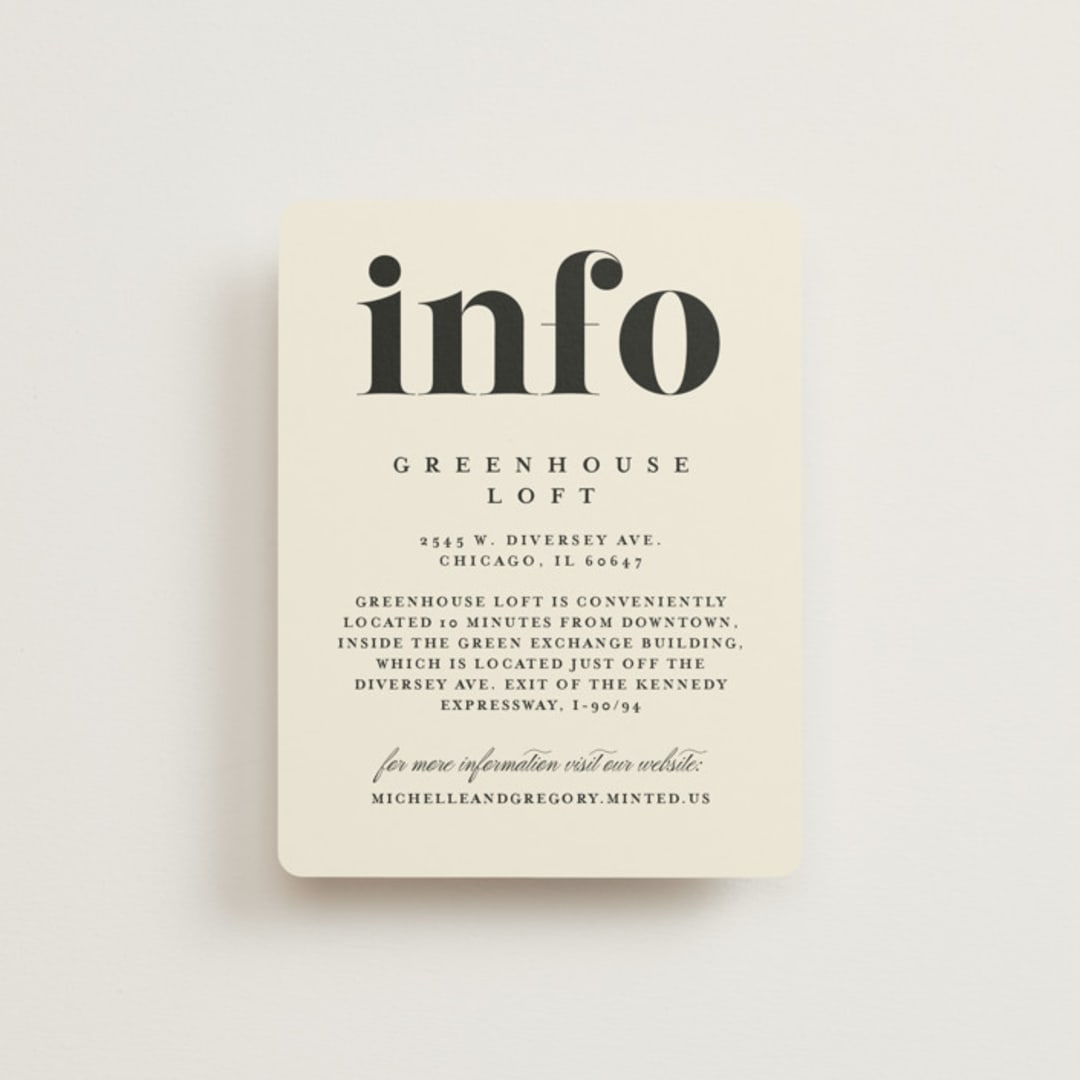 "Big Date" - Direction Cards in Ivory by Anastasia Makarova - Front