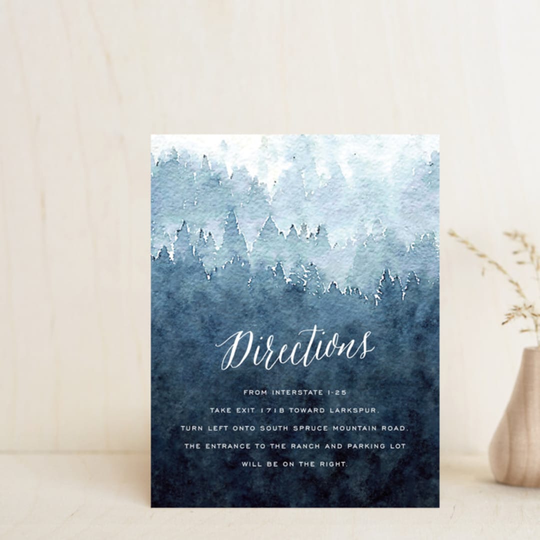 "Mountain Retreat" - Direction Cards in Evening Sky by Design Lotus - Front