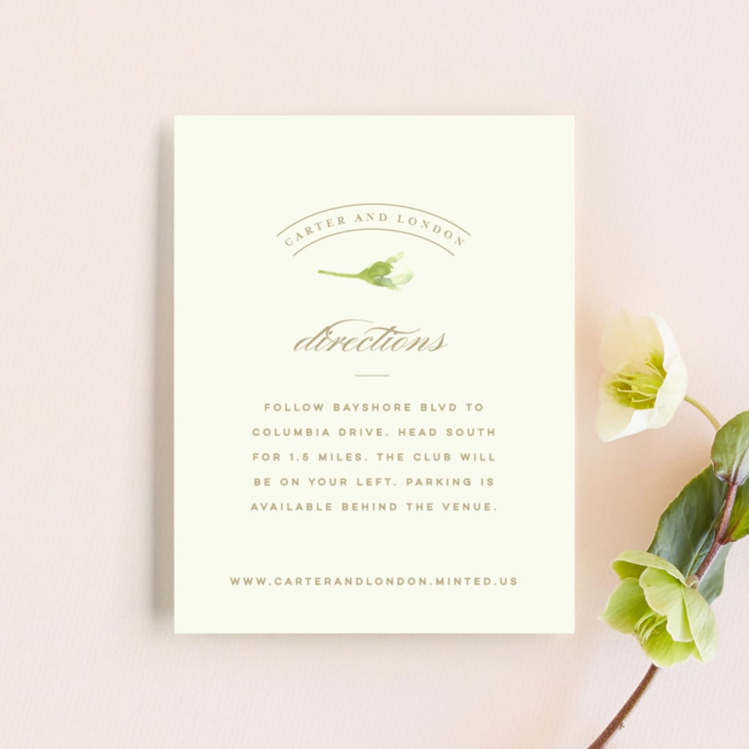 "Southern Garden" - Direction Cards in Moss by Lori Wemple - Front