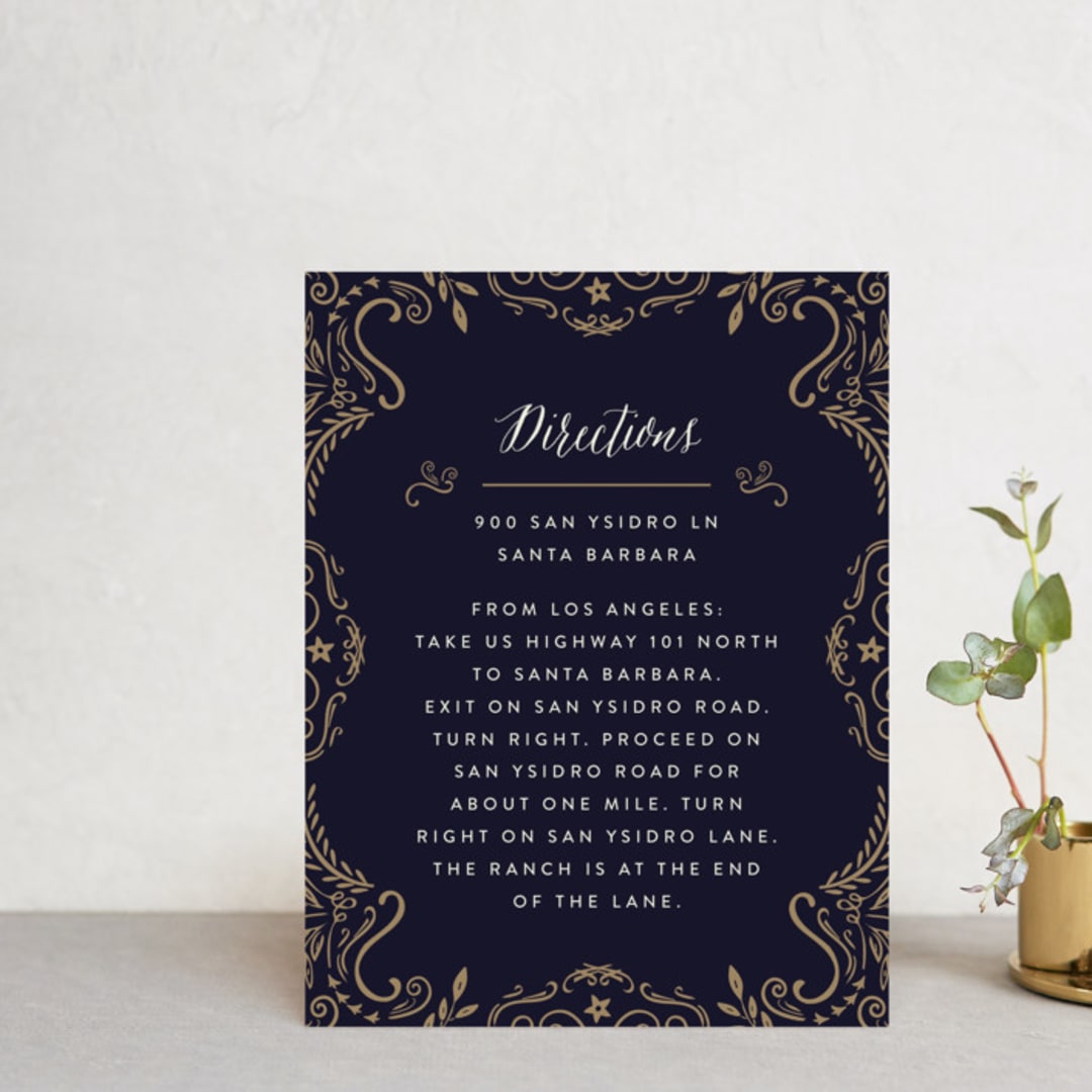 "Wedding Enchantment" - Direction Cards in Midnight by Chris Griffith - Front