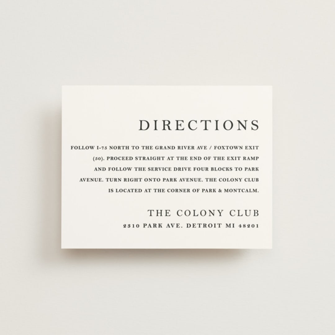 "Sophistotype" - Direction Cards in Sea Salt by Snow and Ivy - Front
