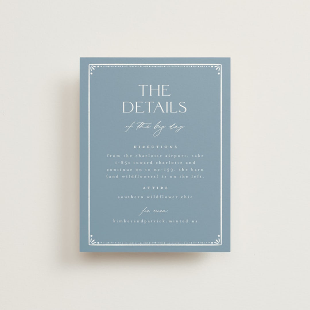 "Porcelain" - Direction Cards in Delft Blue by Ashley DeMeyere - Front