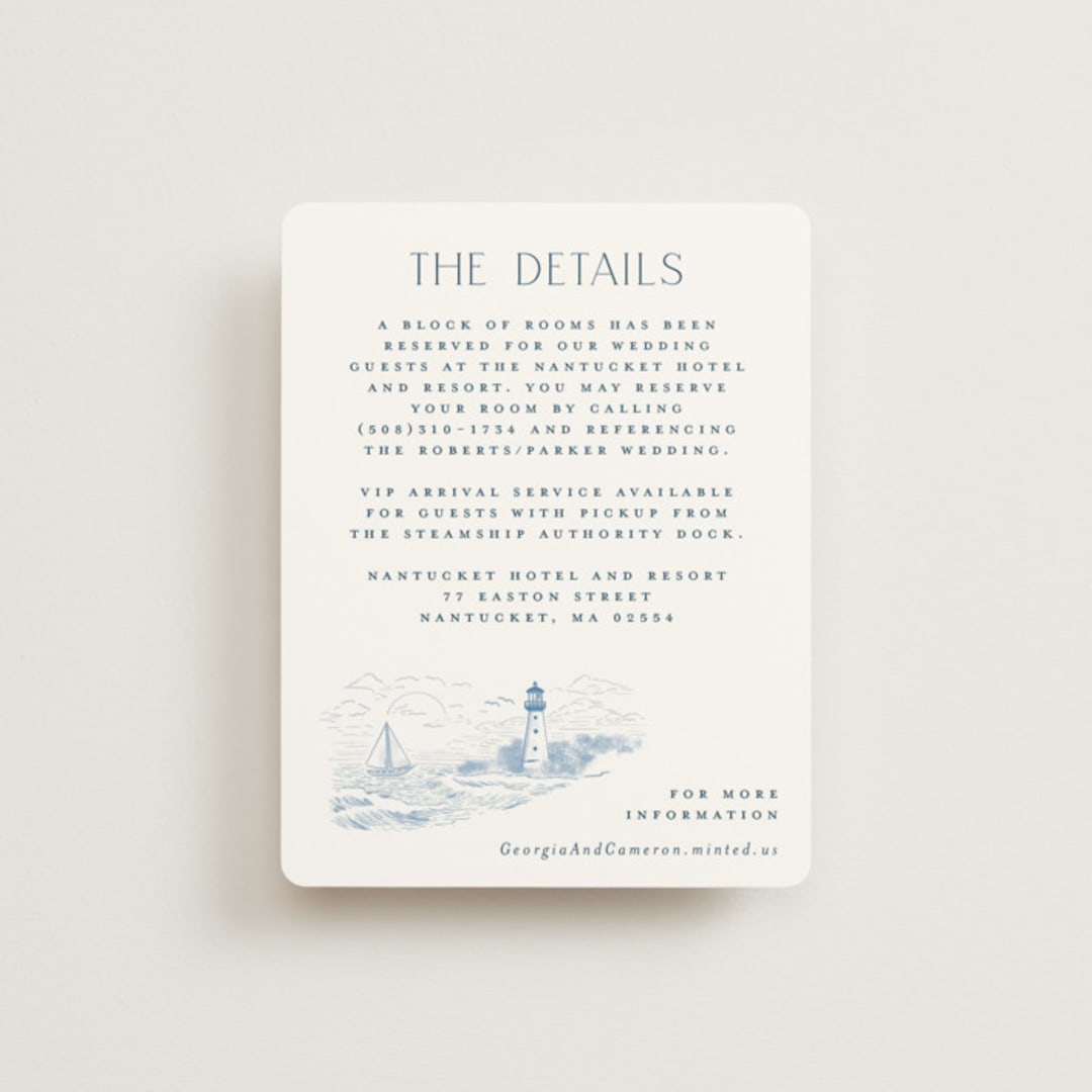 "Coastal Toile" - Direction Cards in Sea by Jenna Holcomb - Front