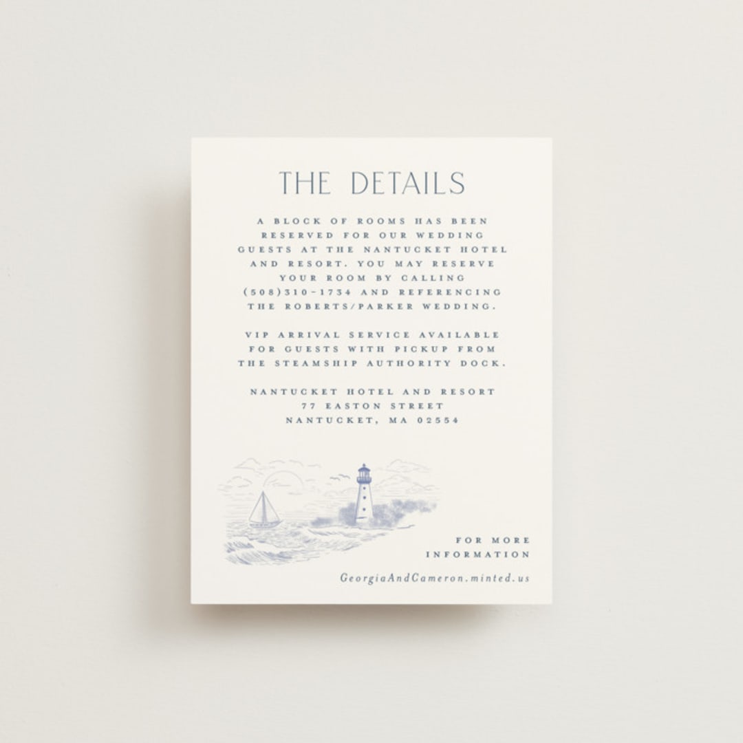 "Coastal Toile" - Direction Cards in Periwinkle by Jenna Holcomb - Front
