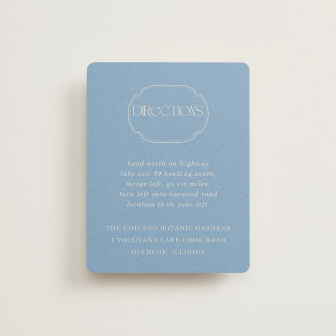 "Flora Arch" - Direction Cards in Cerulean by Baumbirdy - Front