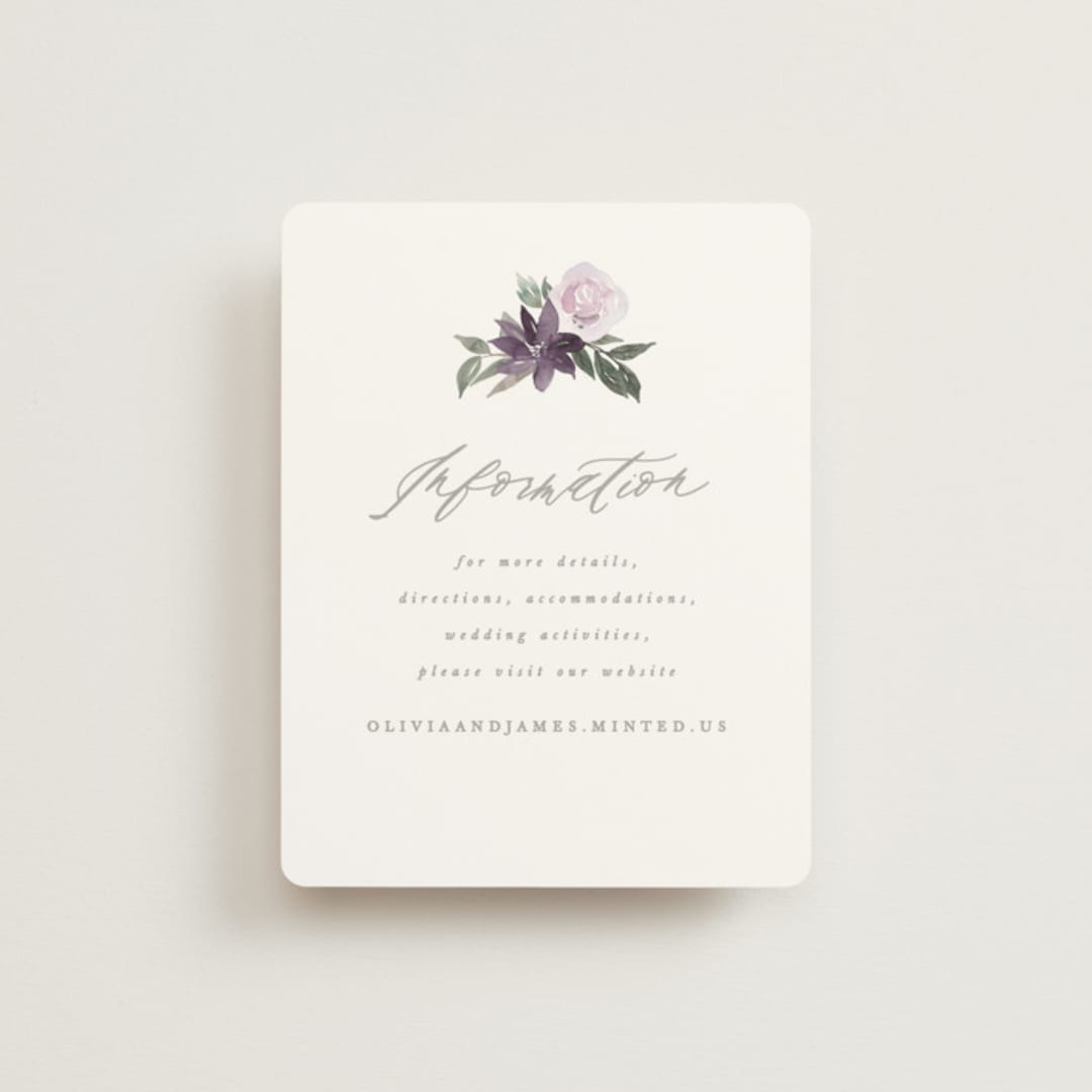 "Garden Stroll" - Direction Cards in Lilac by Creo Study - Front