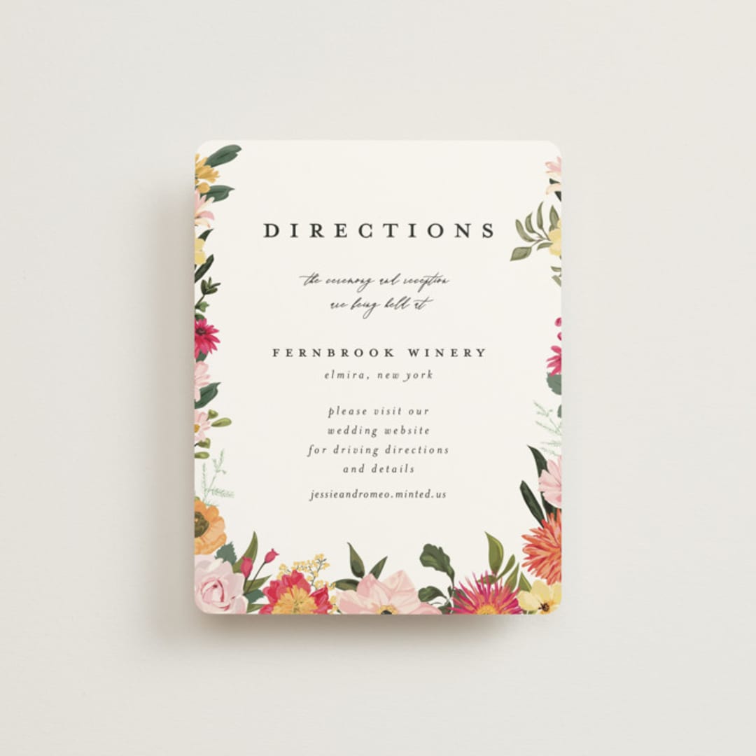 "Forest Flowers" - Direction Cards in Tropical by Susan Moyal - Front