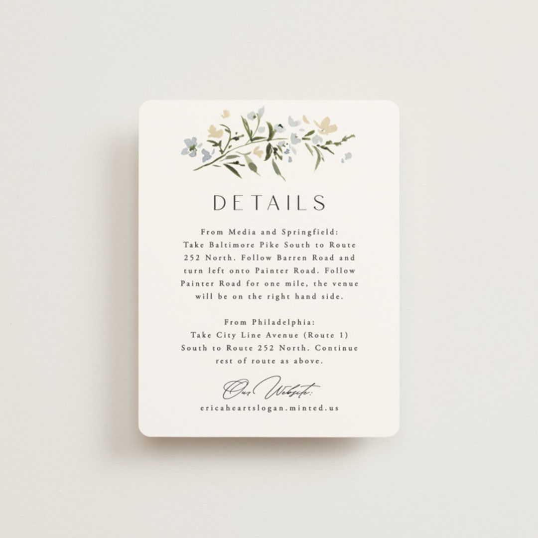 "Fleur" - Direction Cards in Lily by Everett Paper Goods - Front