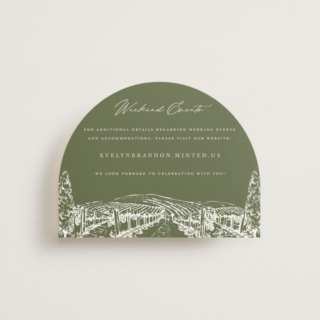 "Vineyard" - Direction Cards in Olive by Sarah Brown - Front