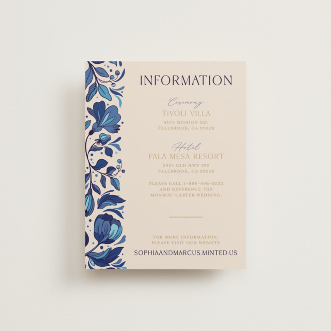 "Gilded" - Direction Cards in Cerulean by GeekInk Design - Front