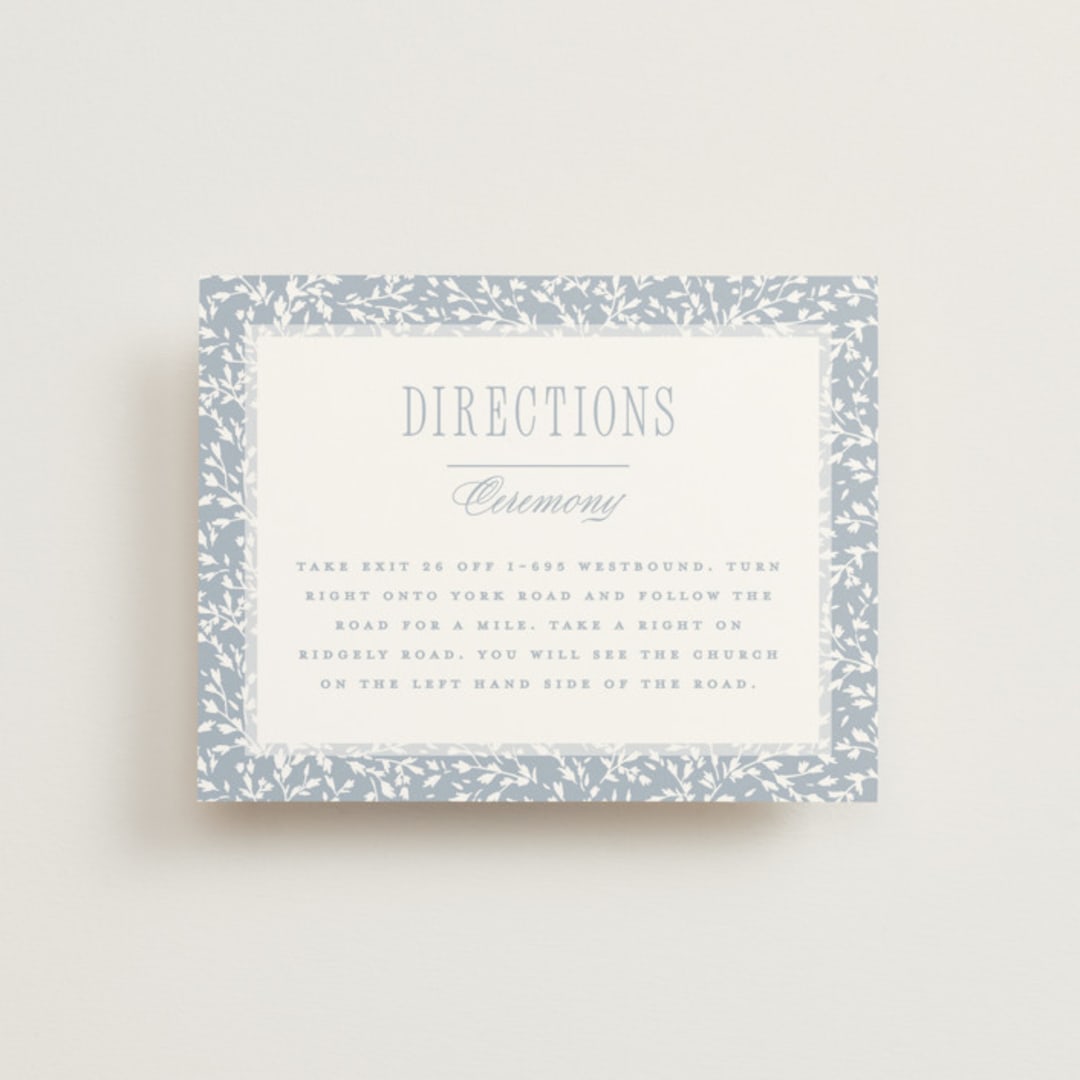 "Hartford" - Direction Cards in Powder by Erin L. Wilson - Front