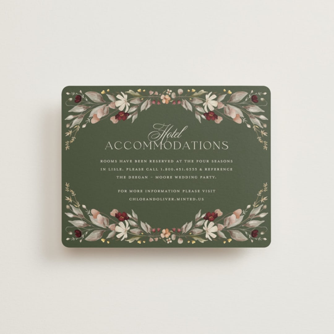 "fleur sauvage" - Direction Cards in Vert by Erin Deegan - Front