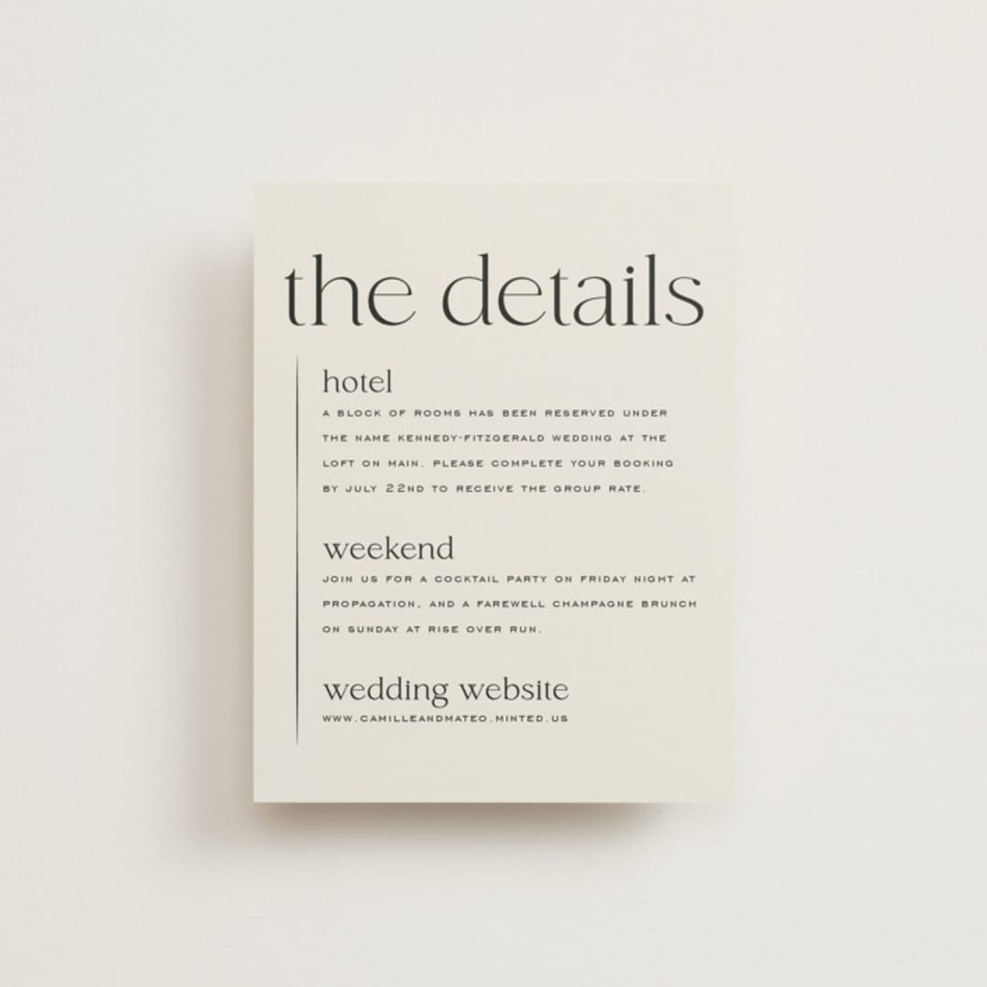 "Modern Monogram" - Direction Cards in Latte by Jackie Crawford - Front