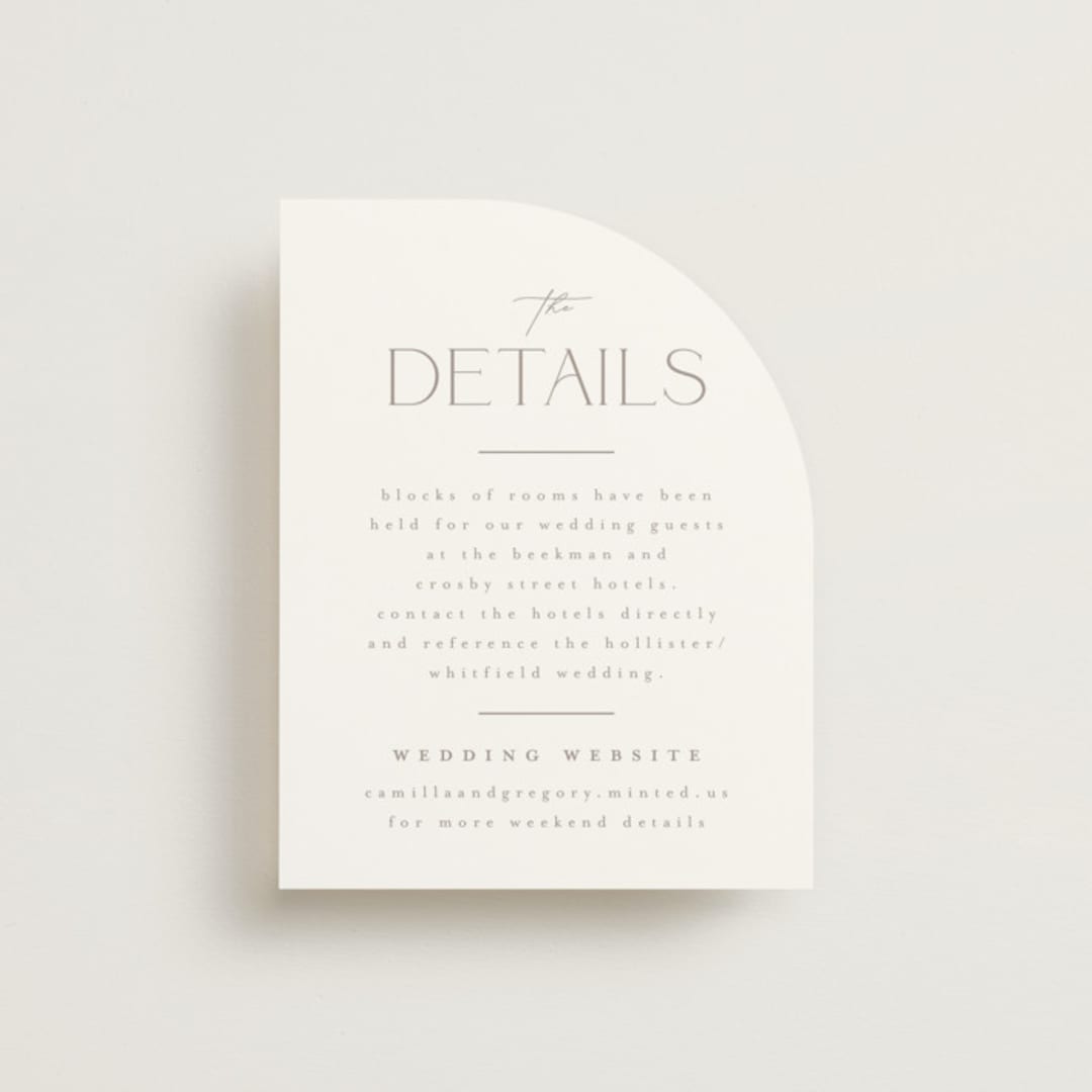 "The Hudson" - Direction Cards in Latte by Kristie Kern - Front