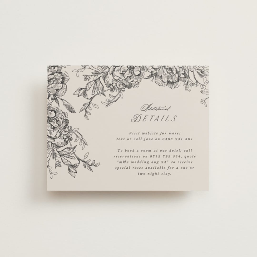 "etched floral" - Direction Cards in Stone by Phrosné Barwood - Front