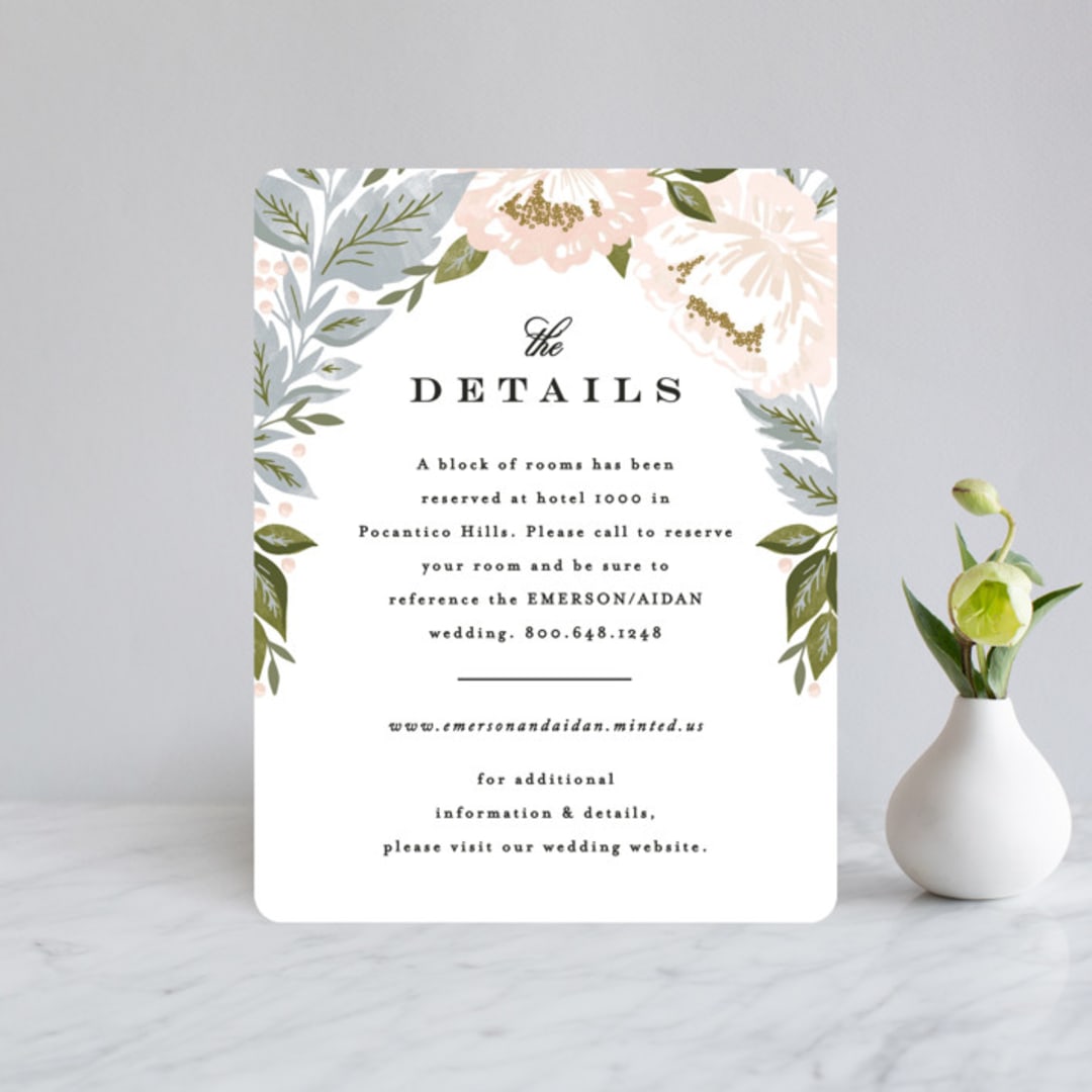 "Peony Floral Frame" - Direction Cards in Cornflower by Alethea and Ruth - Front