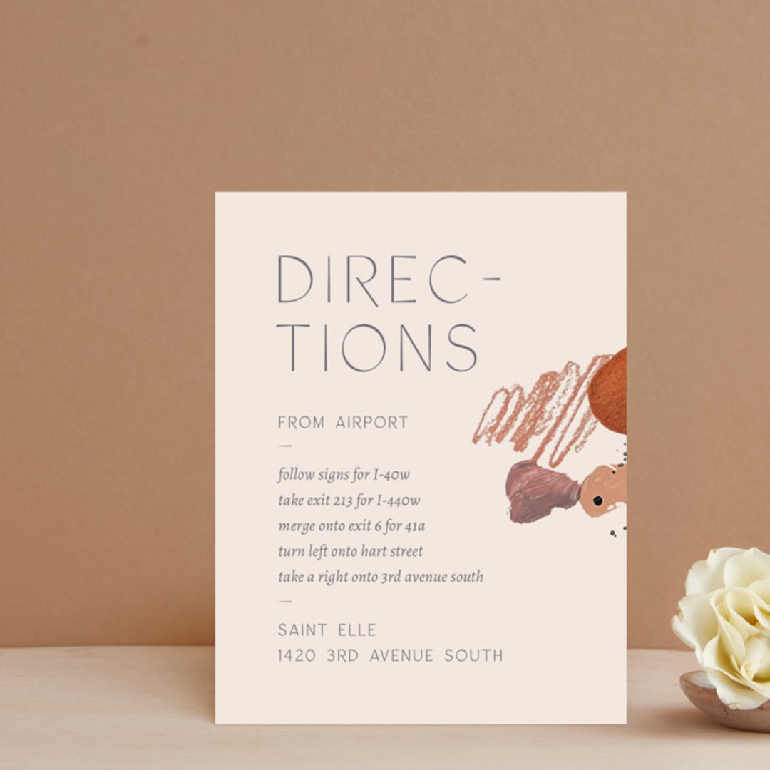"Painted Sands" - Direction Cards in Terracotta by Chelsea Petaja - Front