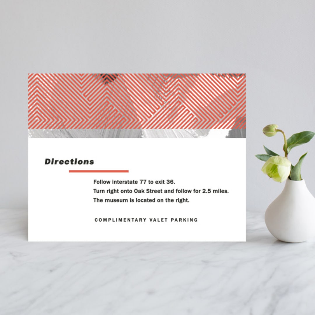 "Alexis" - Direction Cards in Coral by Calee A.H. Cecconi - Front