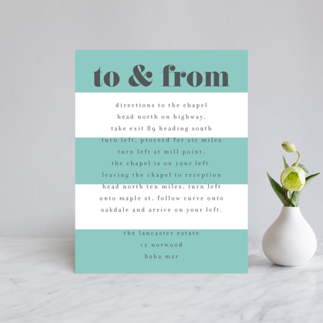 "Summer Palm" - Direction Cards in Leaf by Baumbirdy - Front