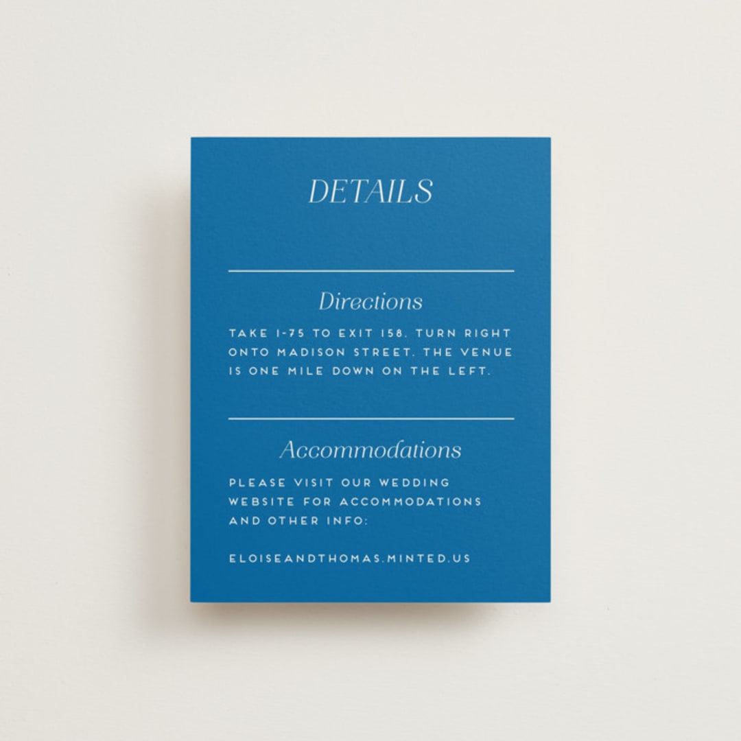 "Blossoms Abound" - Direction Cards in Cobalt by Genna Blackburn - Front