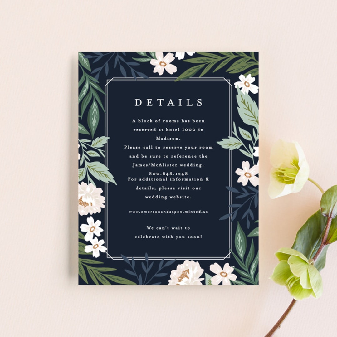 "Floral Edged Frame" - Direction Cards in Royal by Alethea and Ruth - Front