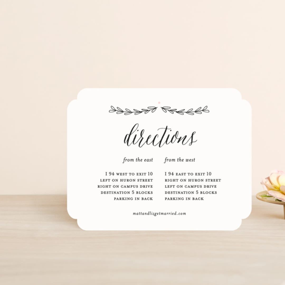 "Always" - Direction Cards in Blush by Susan Brown - Front