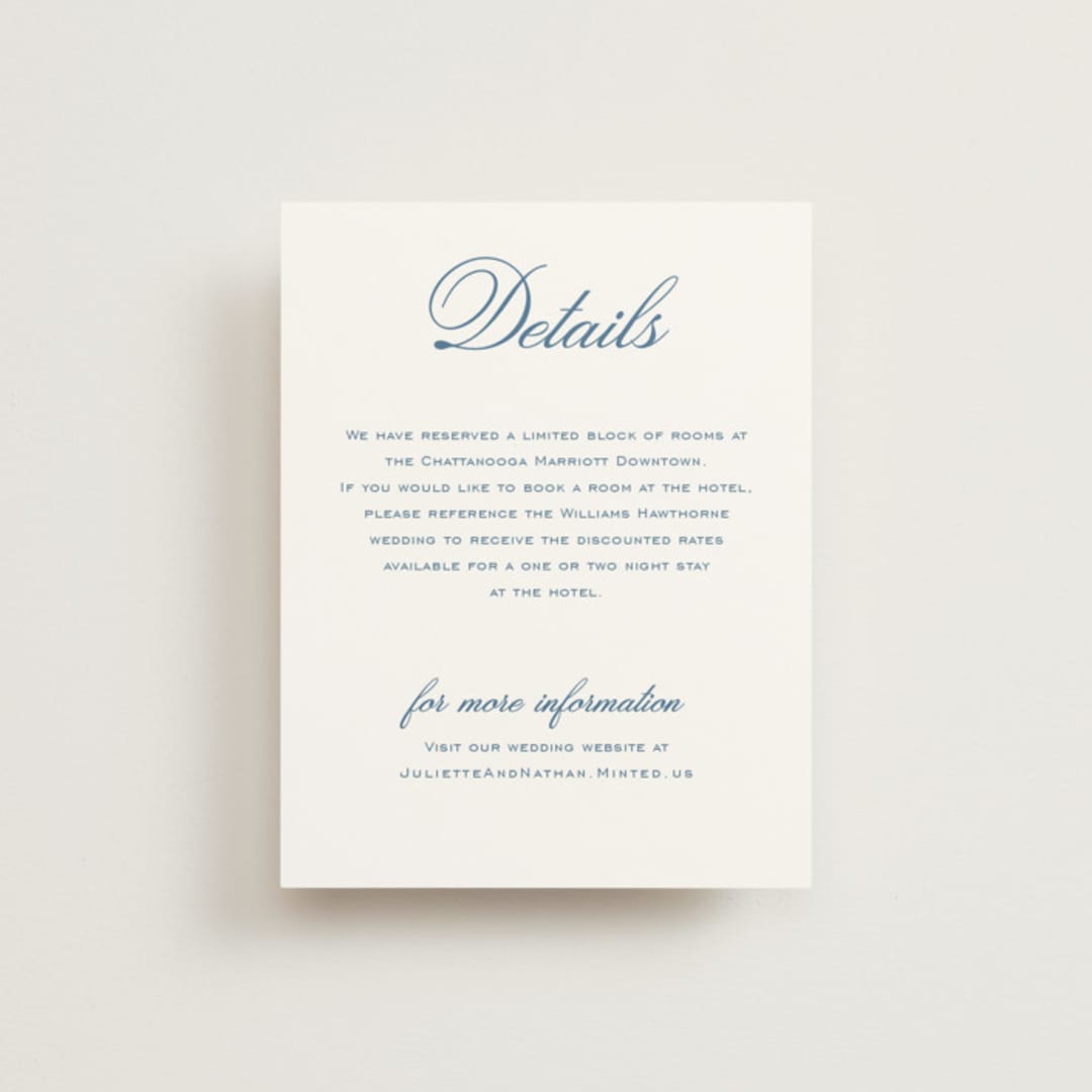 "Marenza" - Direction Cards in Bluebell by Jessica Williams - Front