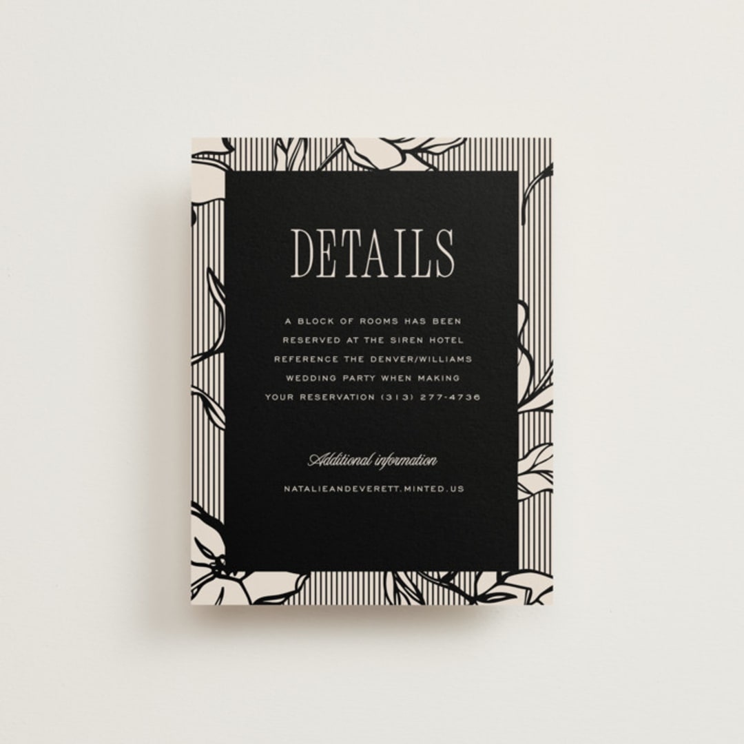 "Linea" - Direction Cards in Noir by Pixel and Hank - Front