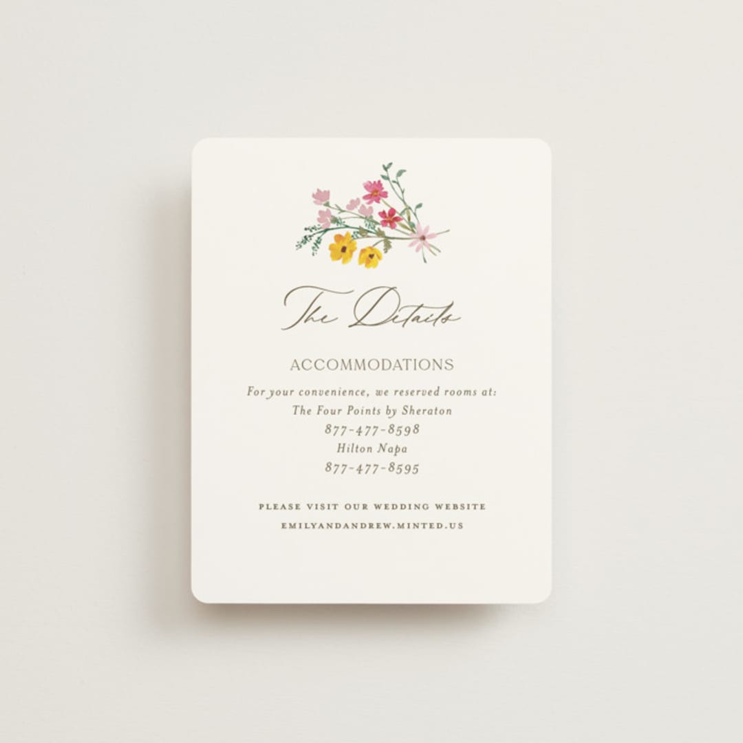 "Wildflower Wreath" - Direction Cards in Peony by Yaling Hou Suzuki - Front