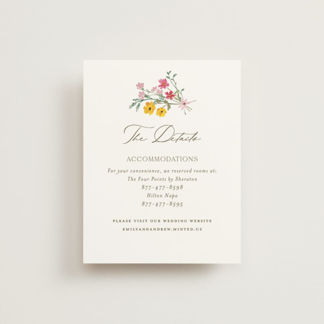 "Wildflower wreath" - Direction Cards in Peony by Yaling Hou Suzuki - Front