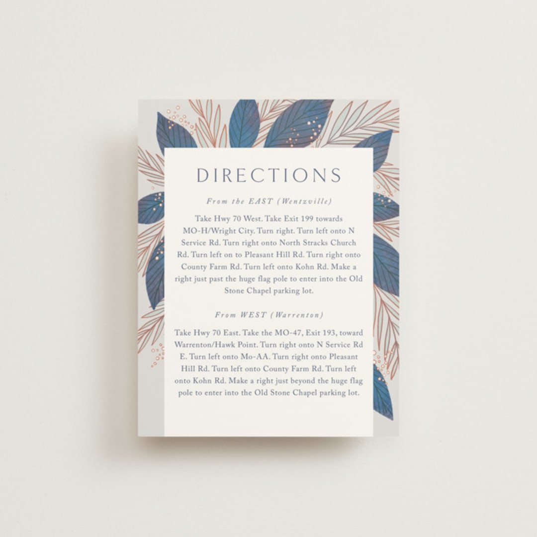 "Bouquet" - Direction Cards in Cobalt by Jen Owens - Front
