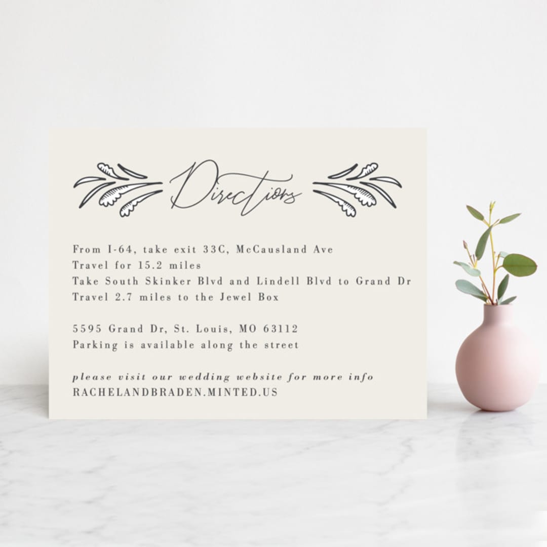 "FancySchmancy" - Direction Cards in Classic by Jen Owens - Front