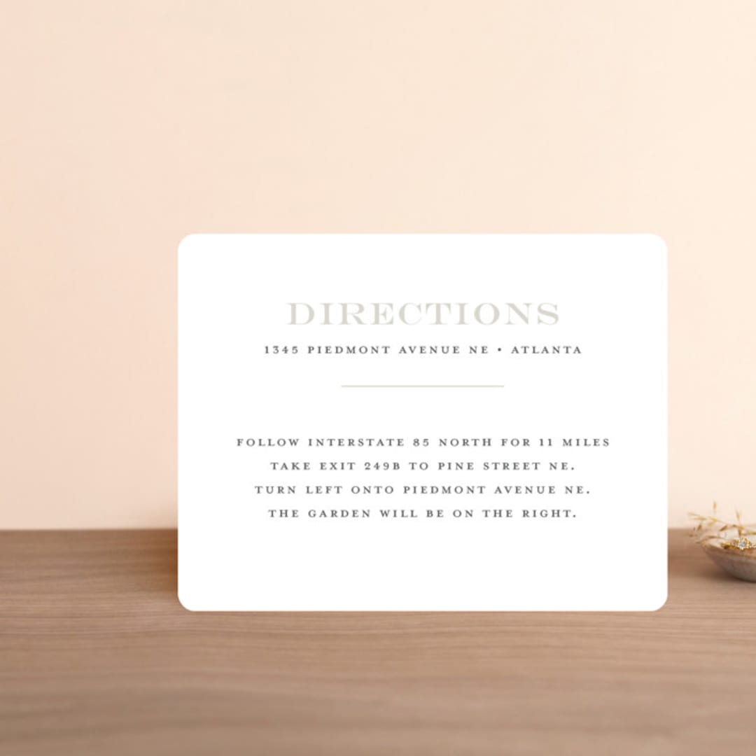 "Classical" - Direction Cards in Taupe by Jessica Williams - Front